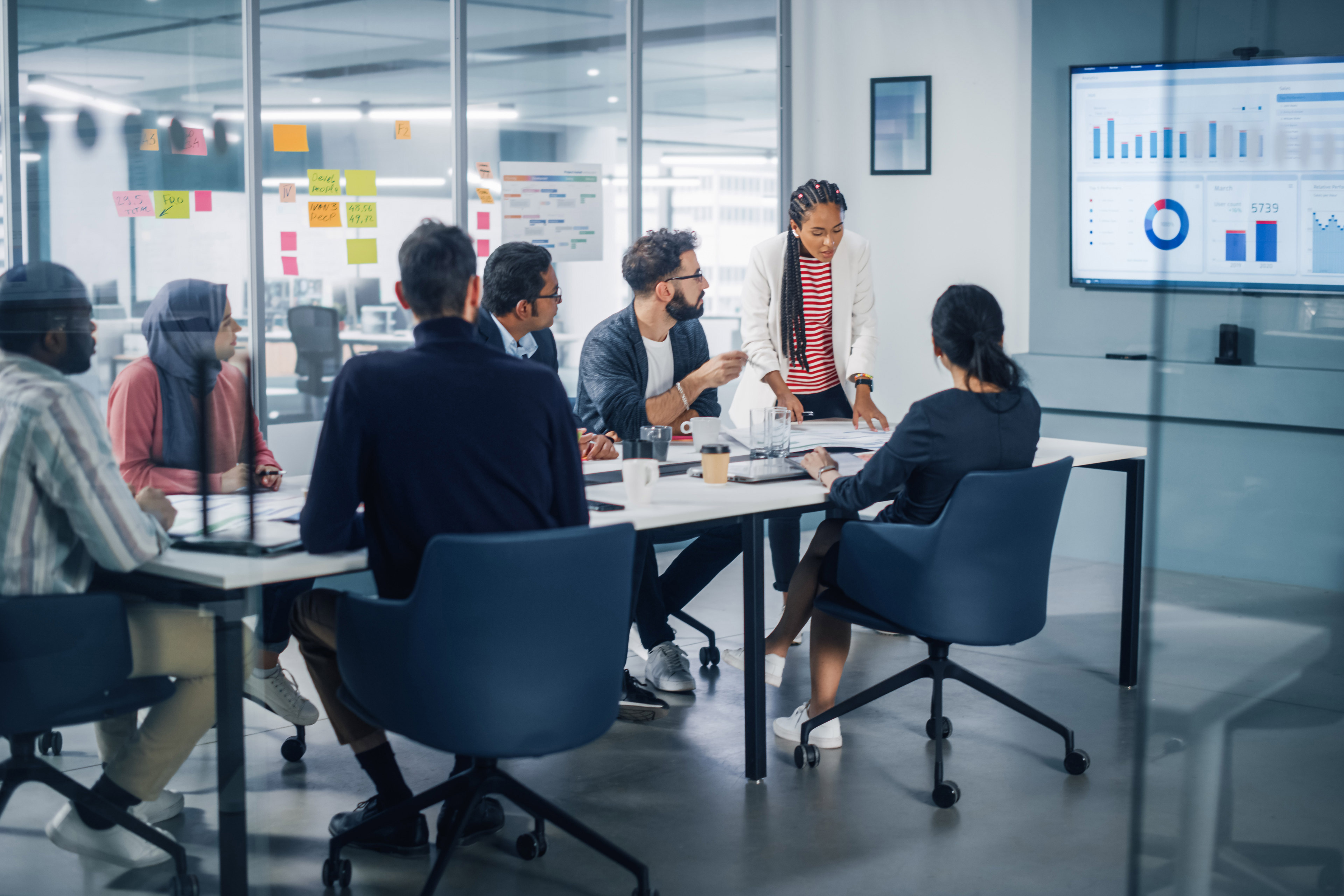 Diverse team of multi-ethnic businesspeople in a meeting