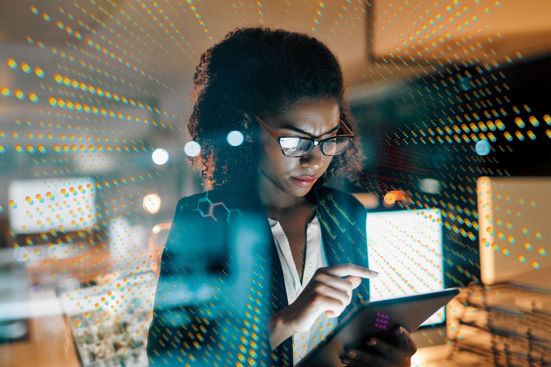 Woman using tablet