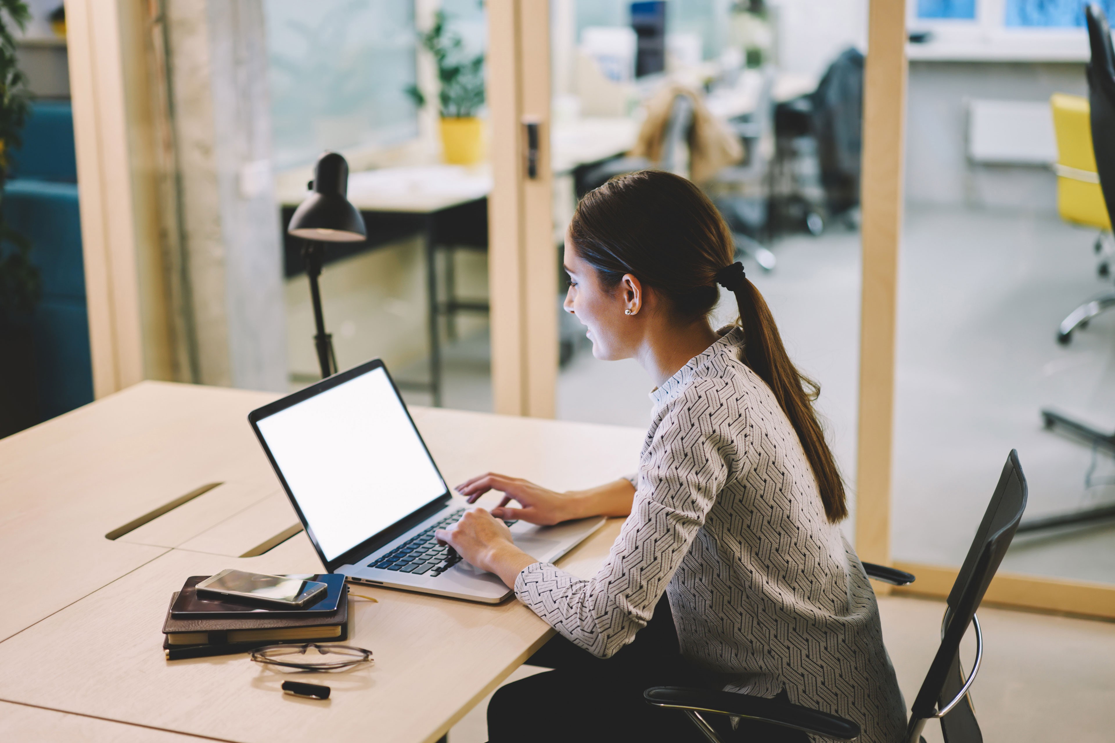 Manager completing work before deadline