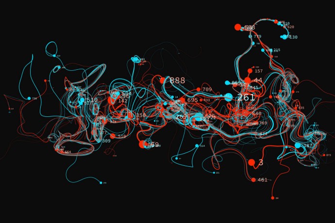 Vector abstract colorful big data information sorting visualization