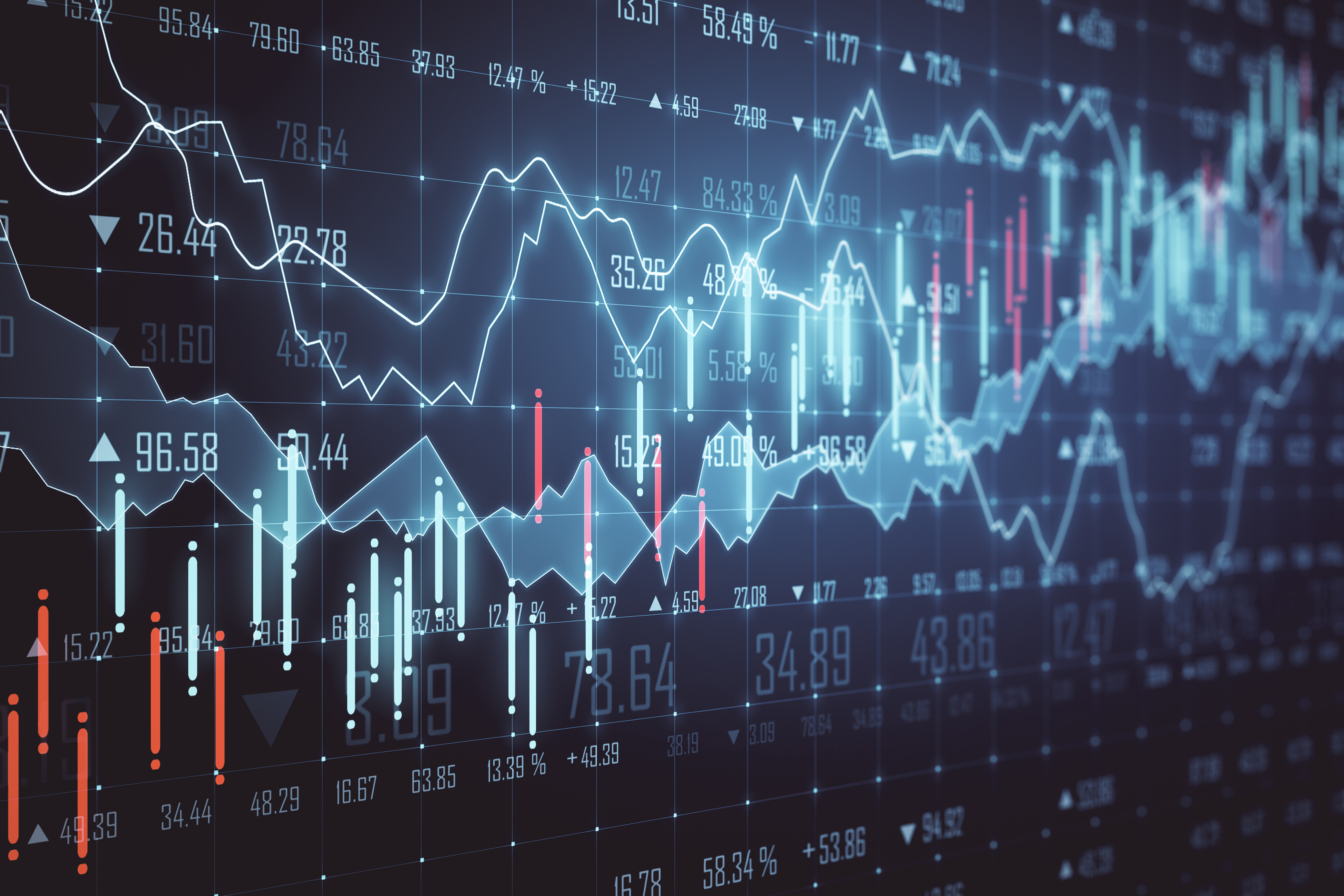 Glowing forex chart