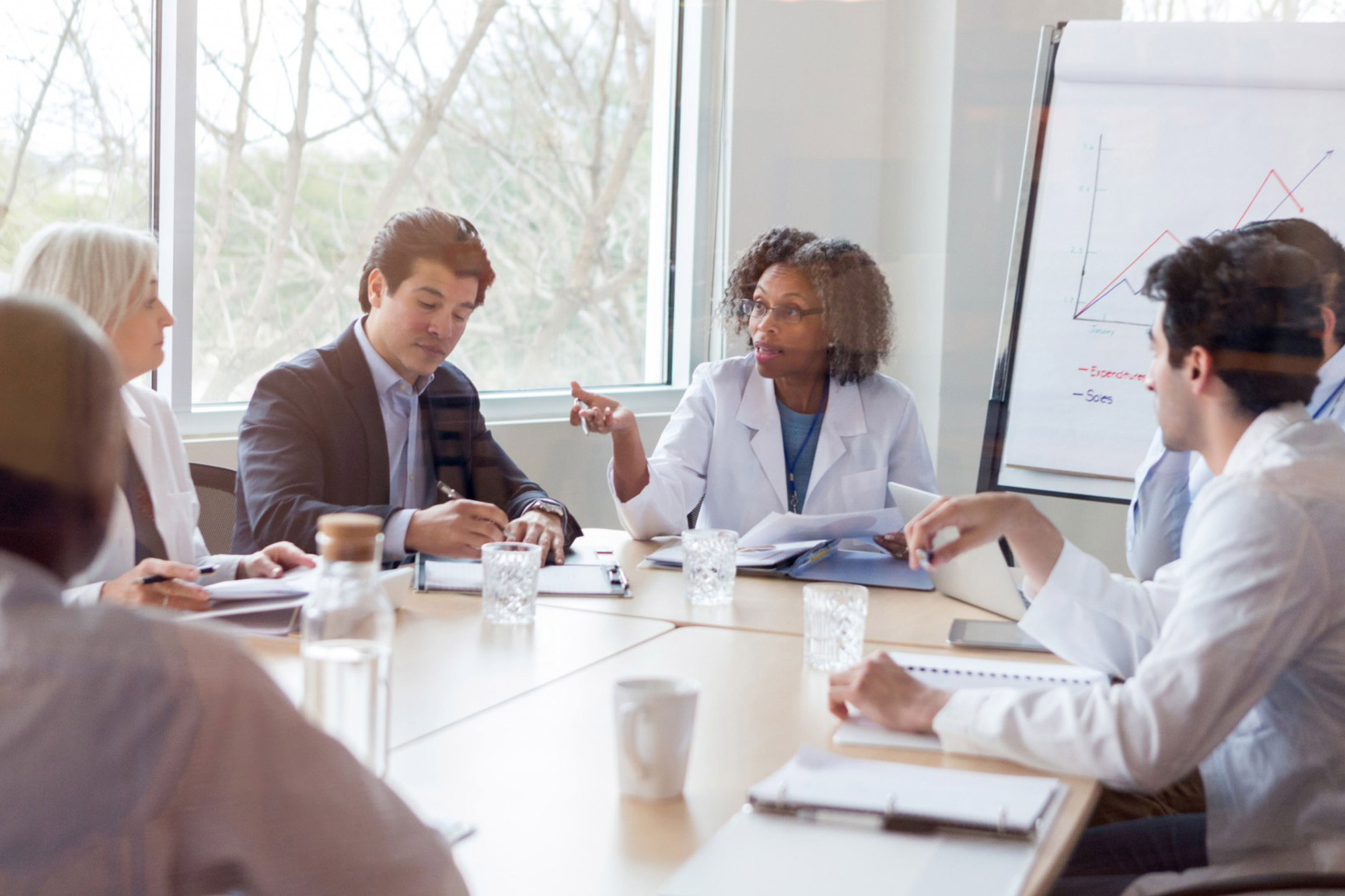 Doctors in discussion during a conference