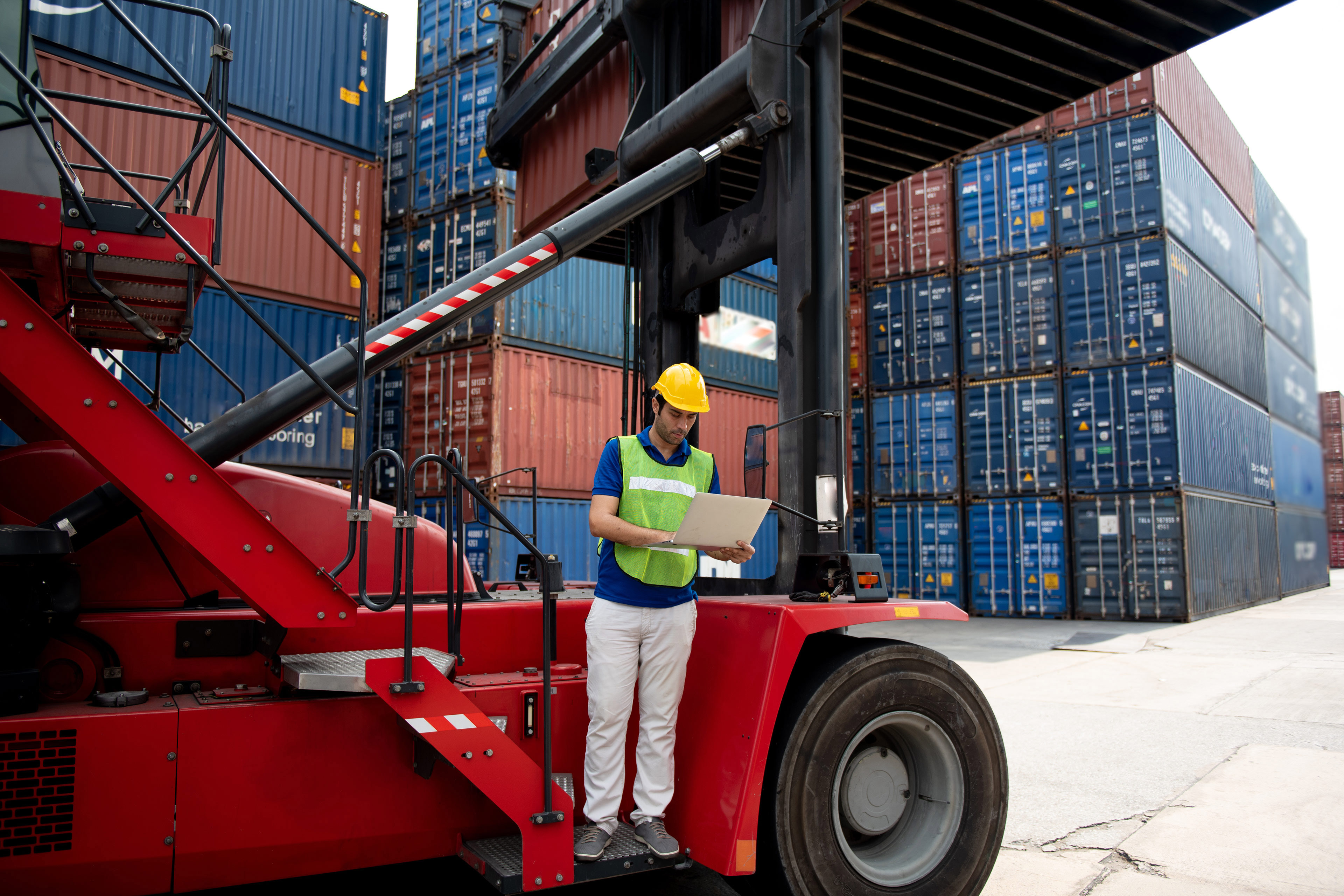 Young man working in the field of logistics