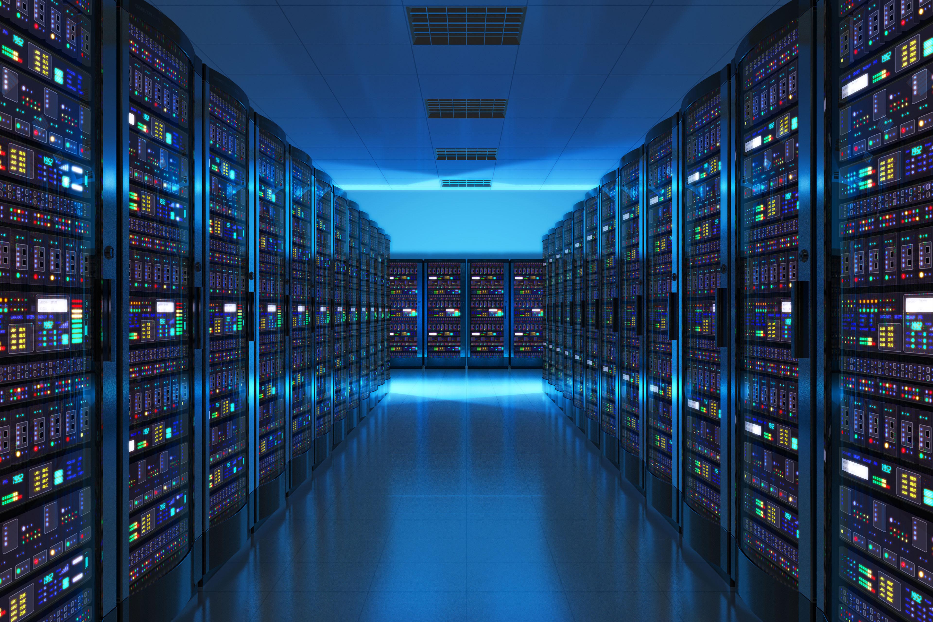 Server room interior in datacenter