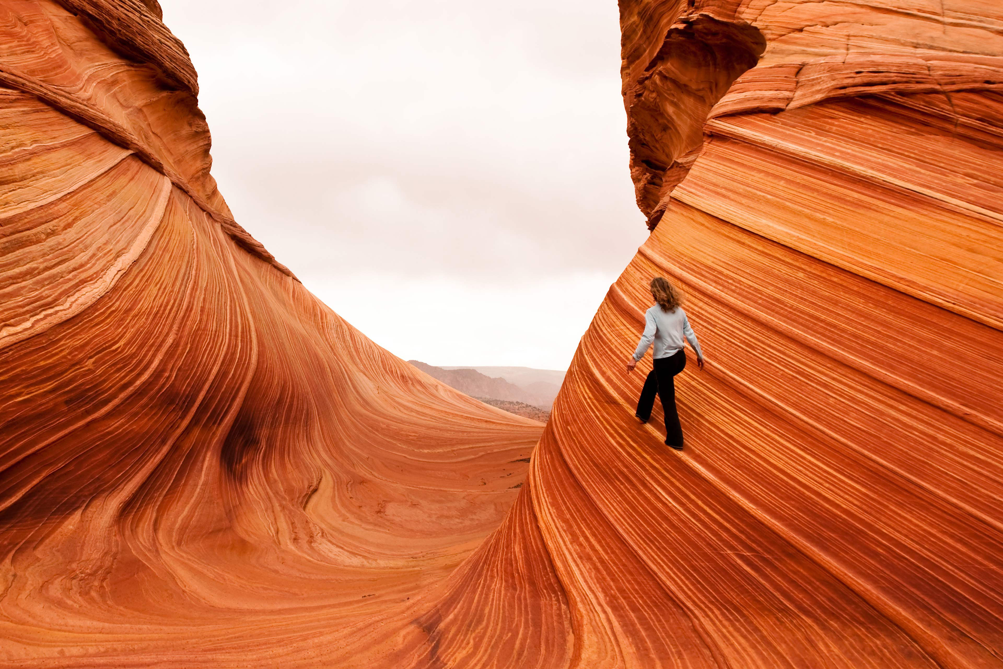 Woman walking the fine line