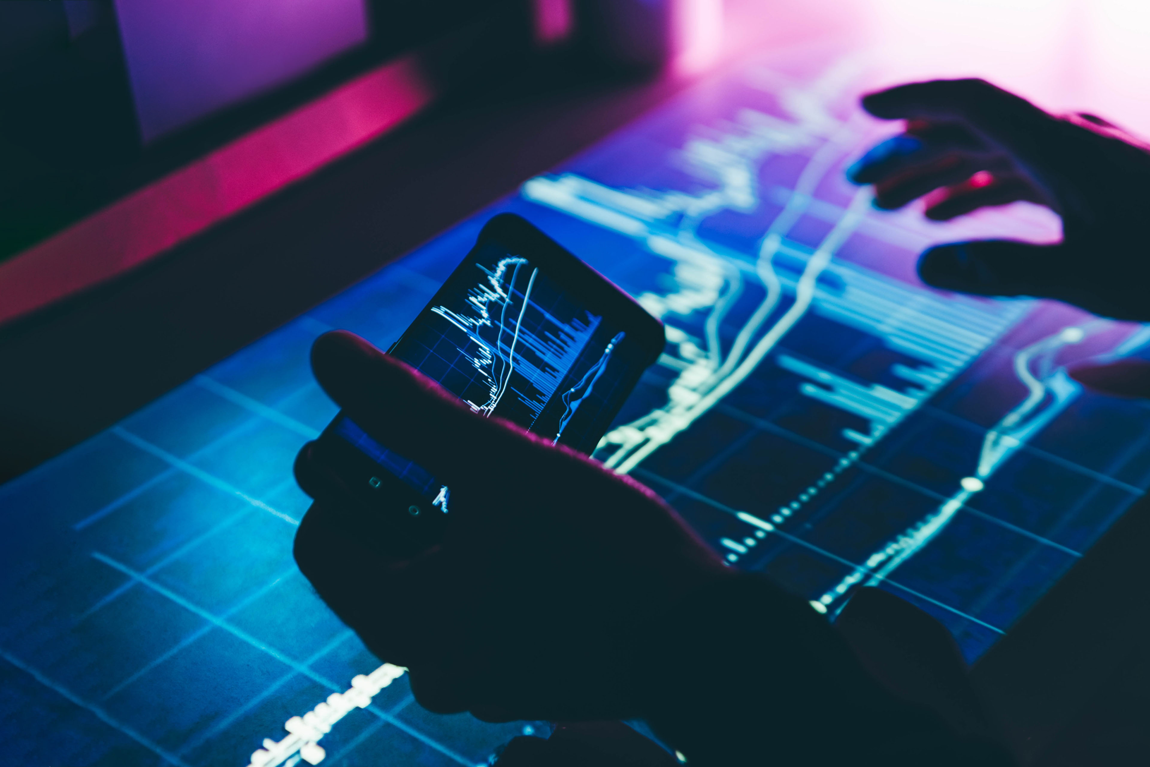 Global business research. Businessman analysis stock market.