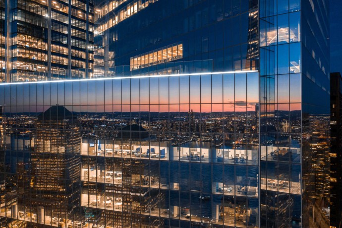 Aerial photograph of New York Skyline, Manhattan financial District