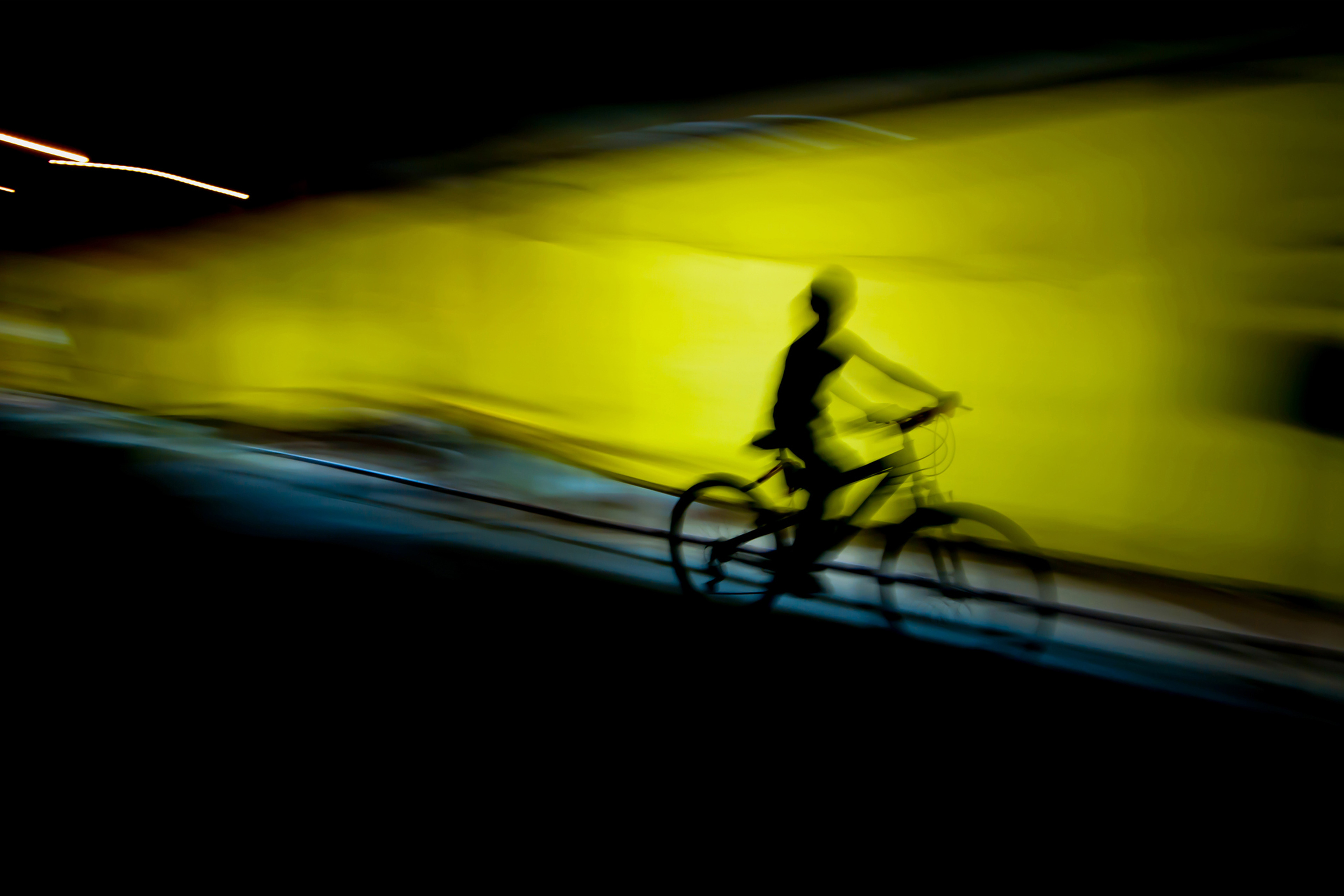 Boy riding on the bicycle