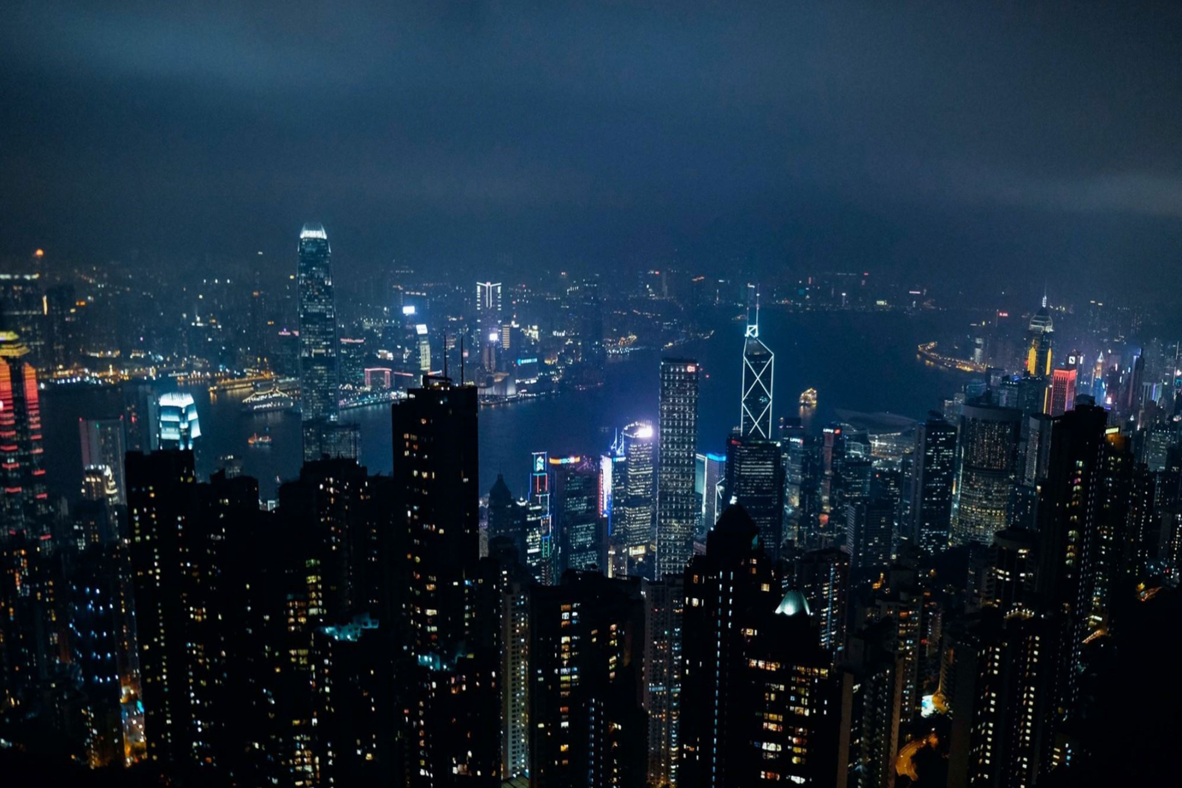 Night view of the city from the top