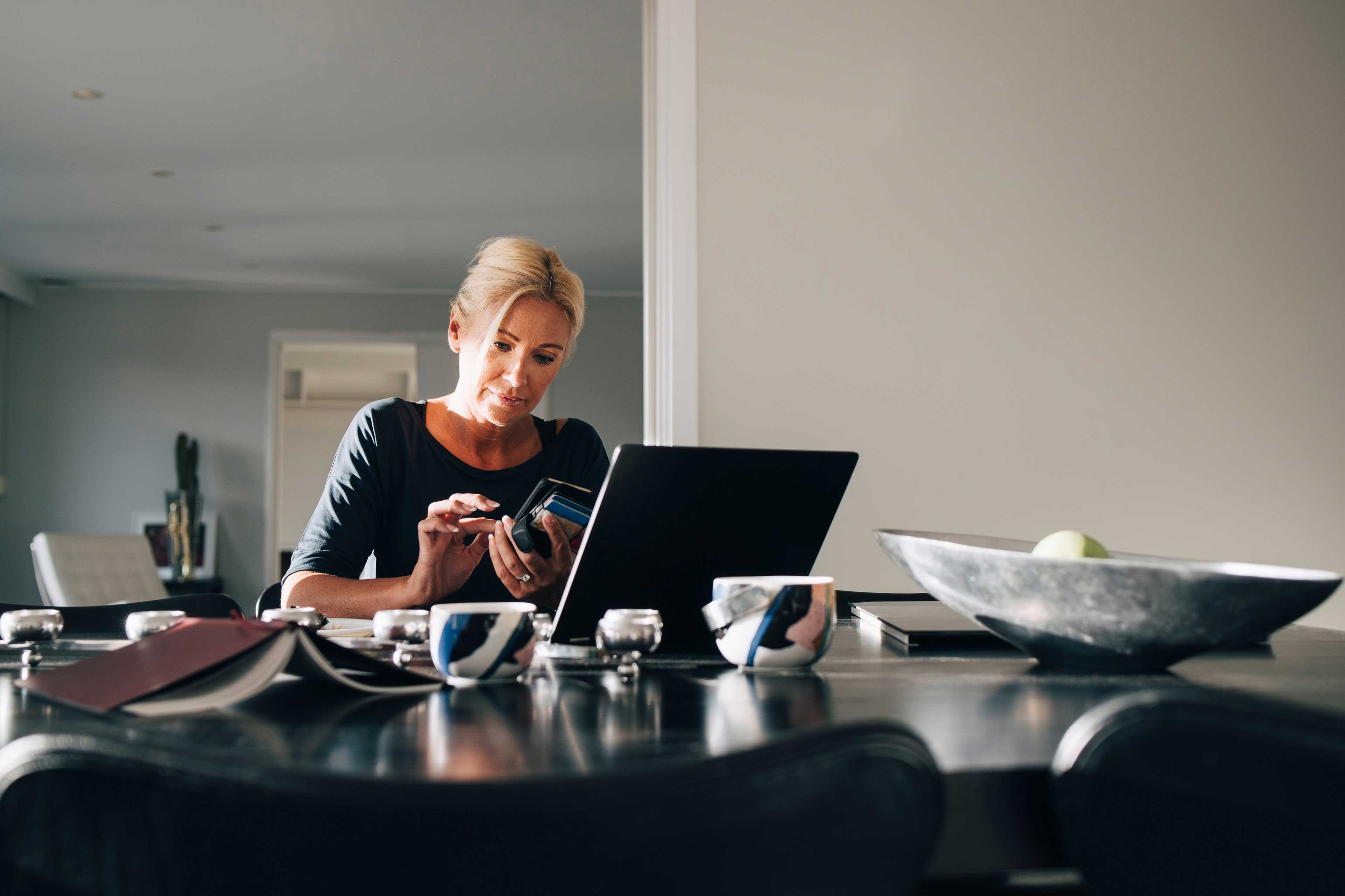 Woman using mobile phone