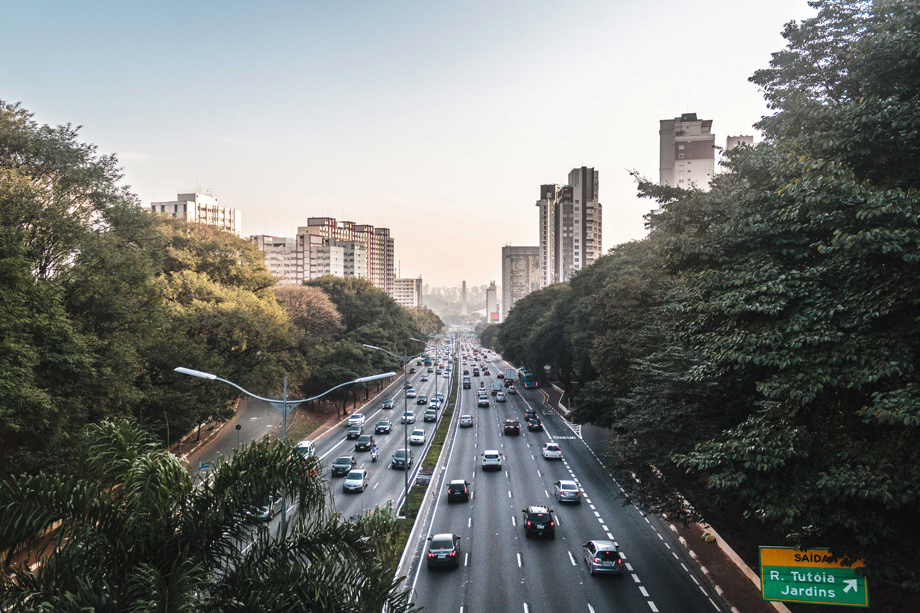 Brezilya Sao Paulo'da bir cadde