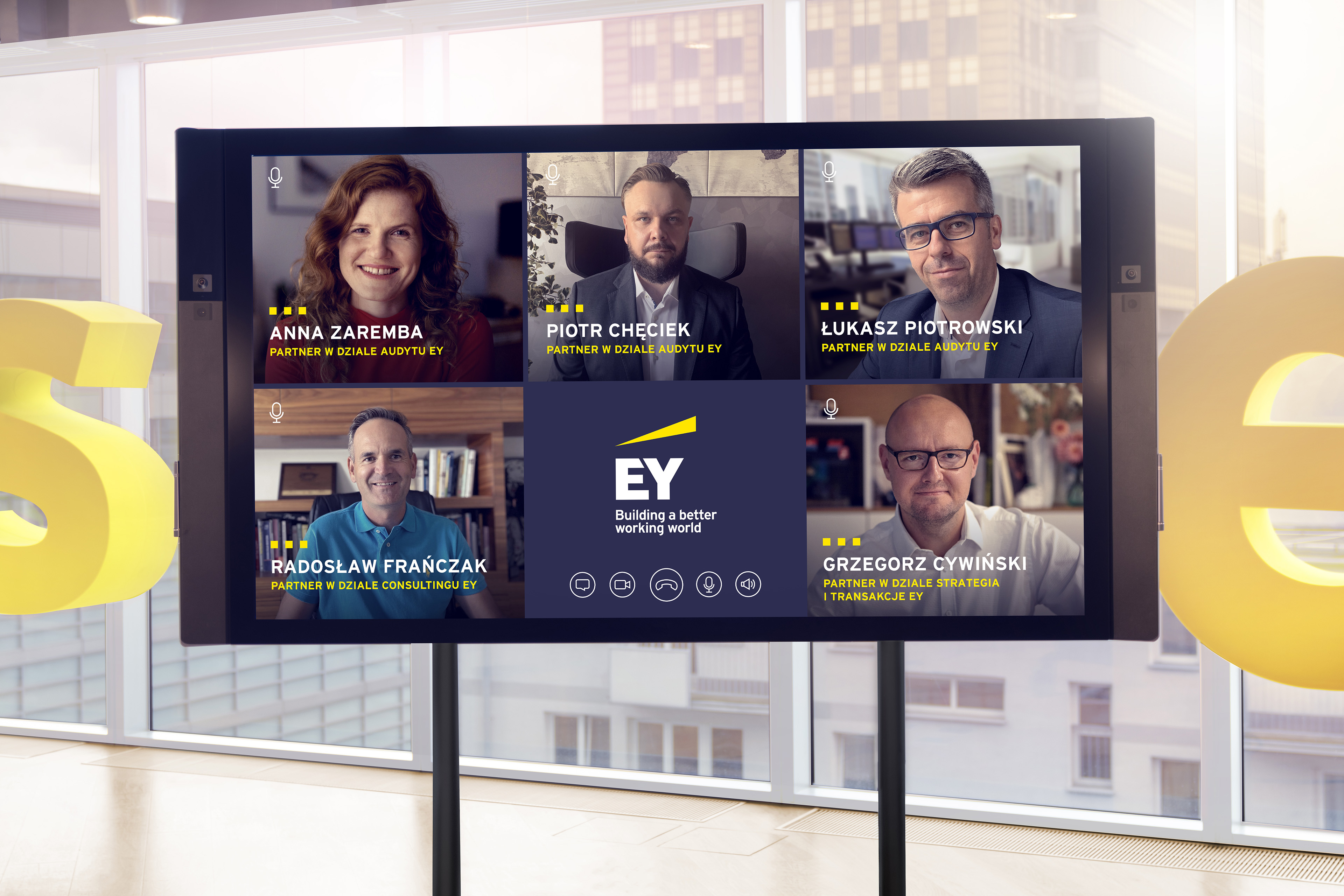 Portraits of EY employees on display